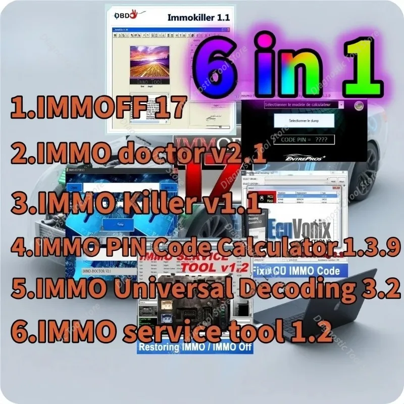 2026 Hot serviceTool 1.2 Killer v1.1 Pin Code 1.3.9 pack service tool immoff 17 doctor V2.1 IMMO OFF Universal Decoding software