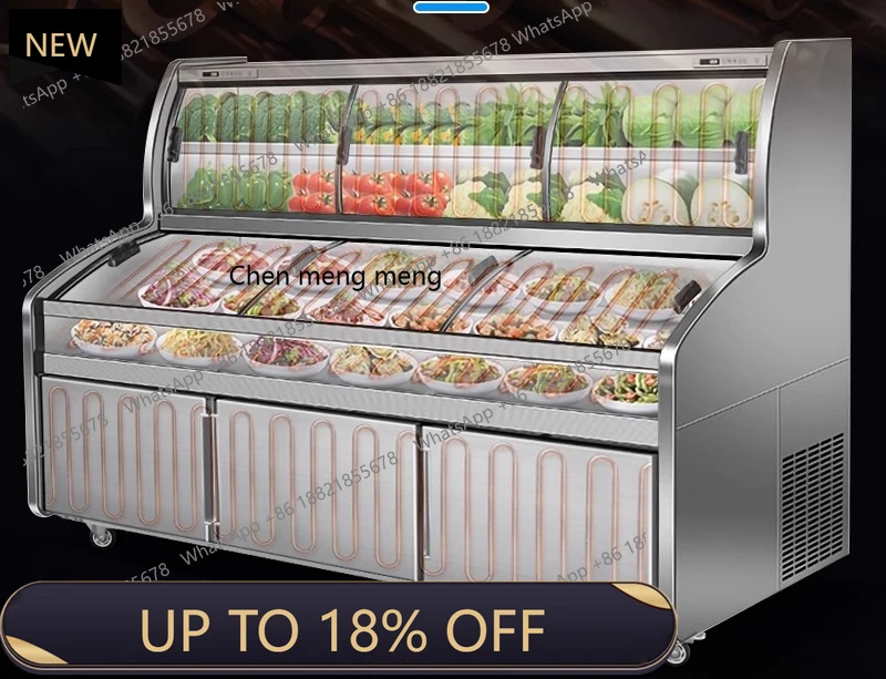 

MF Display cabinet Refrigerated fresh-keeping cabinet Cold dish cabinet BBQ skewers Frozen three temperatures