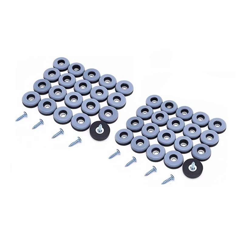 ABXF-40Pcs Furniture Gliders PTFE Easy Moving Sliders With Screw Floor Protector For Tiled Hardwood Floors Round