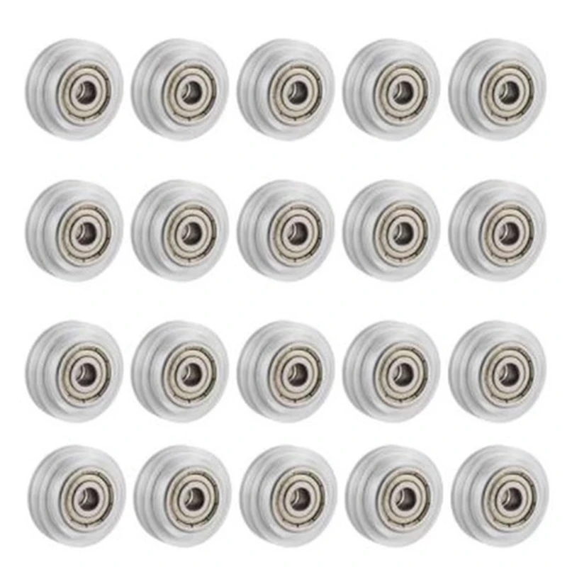 20Pcs 3D Printer Clear Polycarbonate Wheel Plastic Pulley Linear Bearing for Creality CR-10 S5 Ender 3 Pro Printer