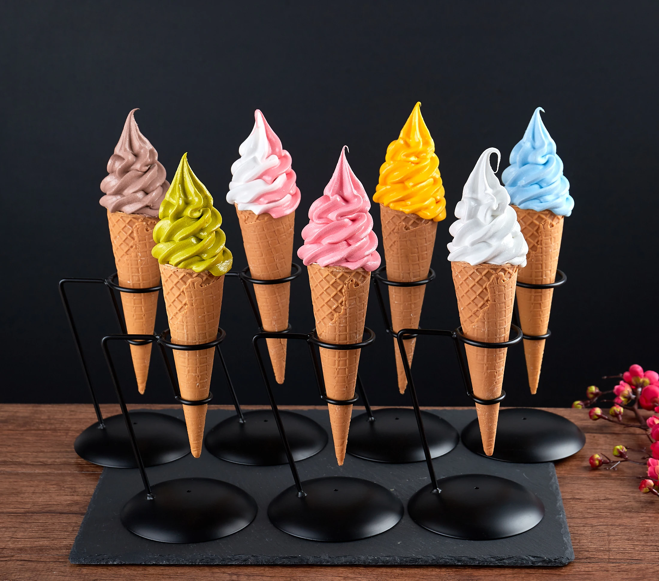 10.2 inches Simulation Ice Cream Model Realistic Artificial Ice Cream Cone Fake Food Dessert Shop Display Model Photo Props Toy