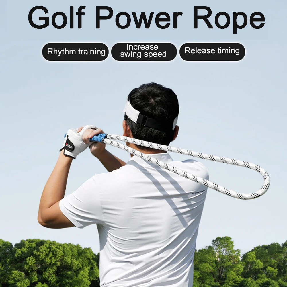 Portable Golf Swing Rope Golf Swing Training Aid Anti Slip Grip Golf Training Rope Golf Assistance Exercises Rope for Beginners