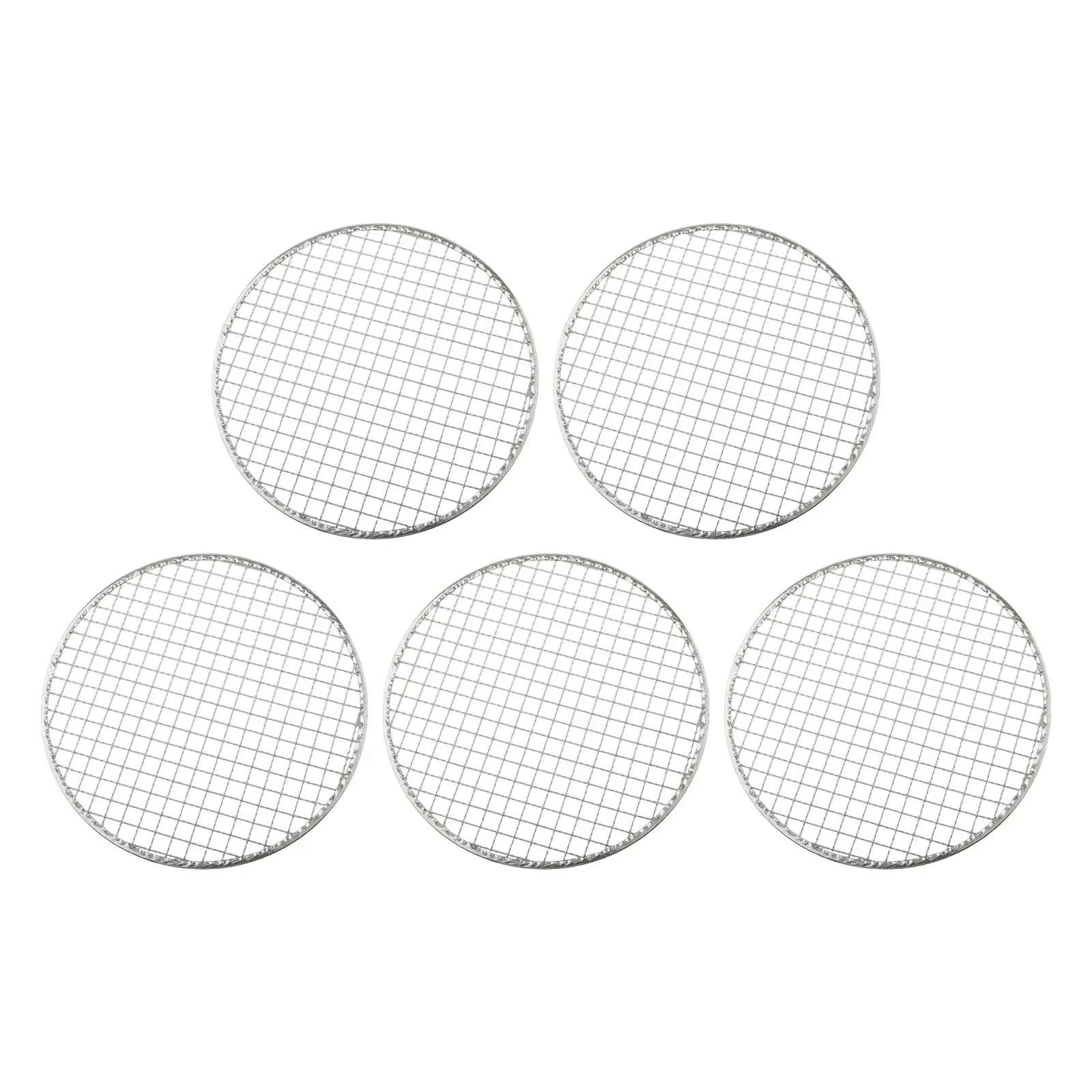 5pcs Round Disposable Wire Net Grill Racks Iron Roast Grate Cooking Barbecue BBQ Home Outdoor Cooking Equipment Accessories