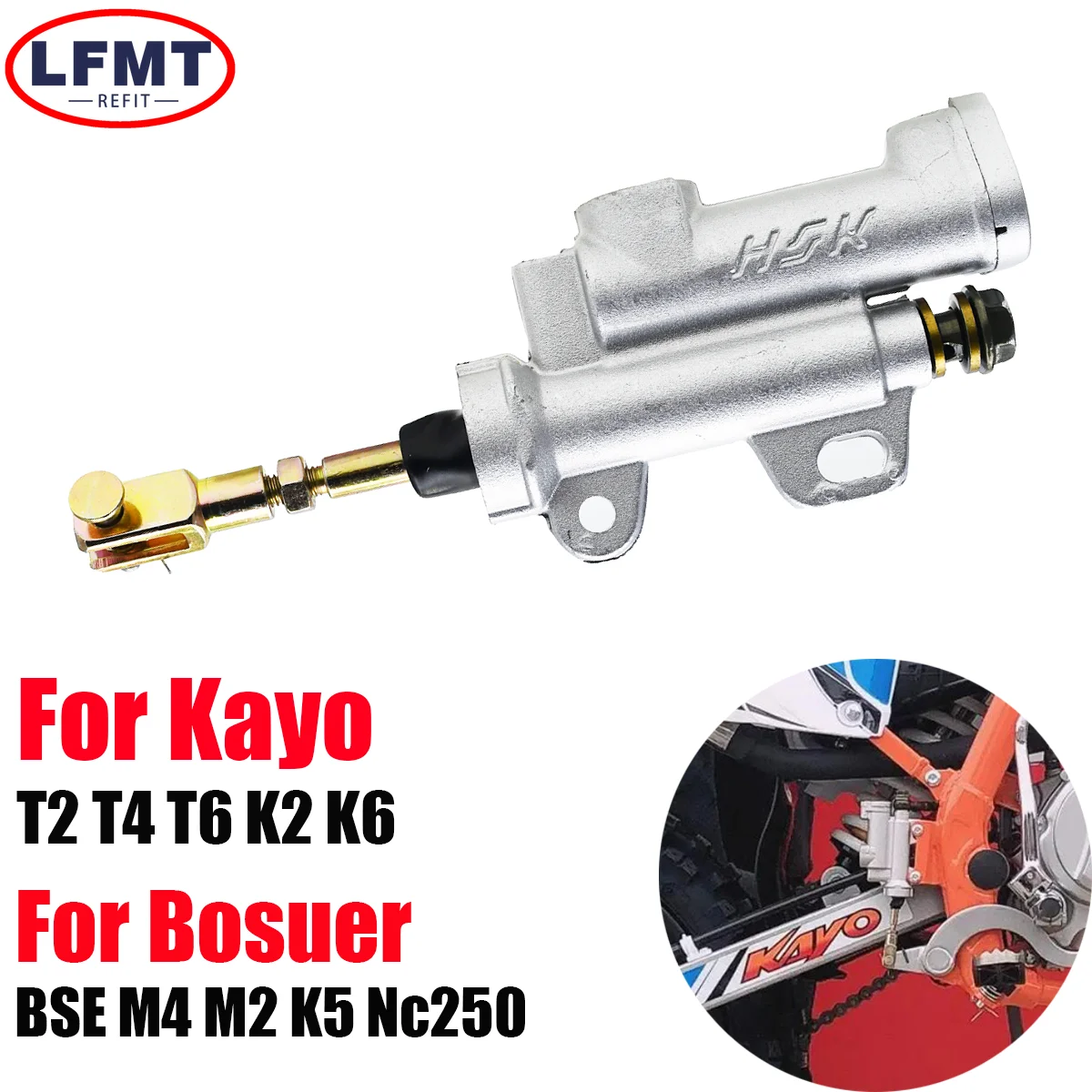 

Motorcycle Rear Hydraulic Brake Master Cylinder Pump For Kayo T4 T6 BSE ATV Pit Pro Dirt Bike 50cc 70cc 110cc 125cc 150cc 250cc