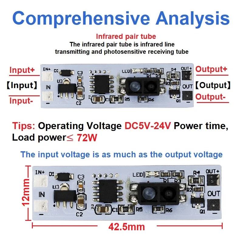 Short Distance Scan Sweep Hand Sensor V2.0 Touch Switch Capacitive Module PIR Motion Sensor 5V-24V 3A LED Dimming Control Lamps