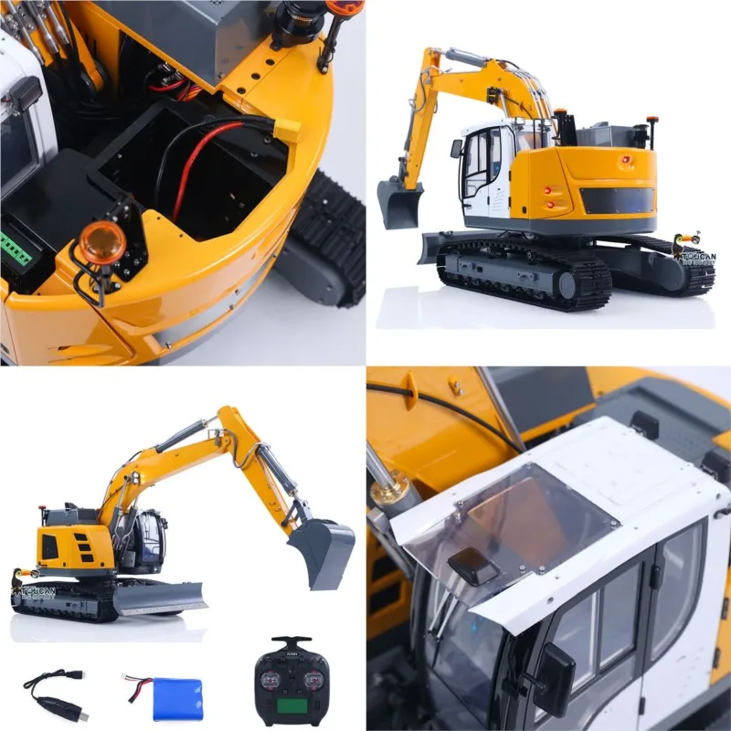 

New 926 Hydraulic RC Excavator Remote Control Digger 1/14 RTR ST8 Sound Light Truck Vehicle Machine Cars Dual-Pump Model Toys