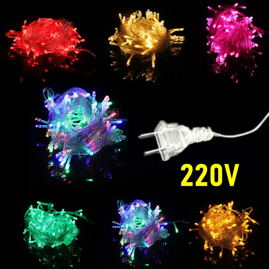 

10M-100Led String Garland Christmas Tree Fairy Light 8 Modes AC 220V Waterproof Home Garden Party Outdoor Holiday Decoration