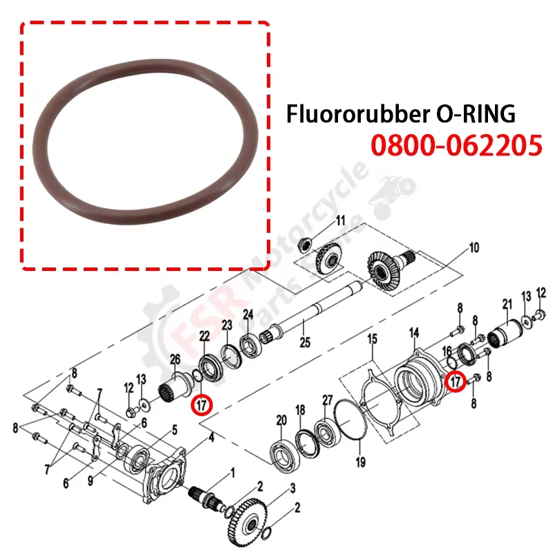 2PCS Variable transmission O-Ring,FOR CFMOTO 191Q 191S 2V91W 272MQ ENGINE 400 500 600 800 1000 Fluororubber,P/N:0800-062205