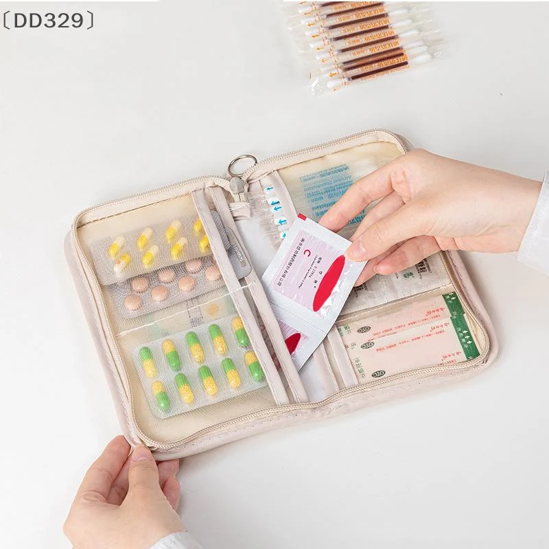 〔DD329〕Foldable Medical Pouch Pill Organizer With Zipper Sort First Aid Kit Outdoor Travel Storage Bag Small Items Holder Gift