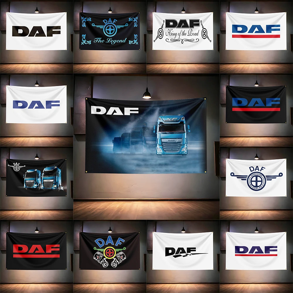 D-A-Fs Truck Fans Flag  For Truck Garage Bar Wall Decor Banner