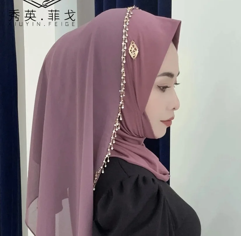 Tháng Ramadan Tặng Hồi Giáo Khăn Đám Cưới Sang Trọng Hijabs Dành Cho Nữ