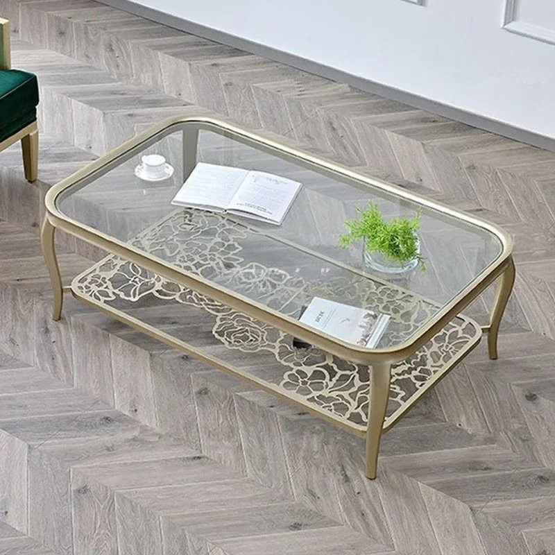 

North American tempered glass s ll apartment light luxu ry mo dern te a ta le livi ng r oom household