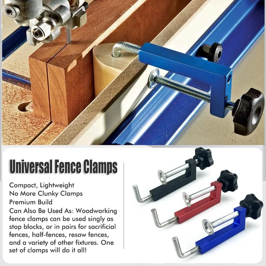 

Universal Fence Clamps 360 Rotating Adjustable Fixed G Clamps Fast Fixed Clamp Woodworking Tools