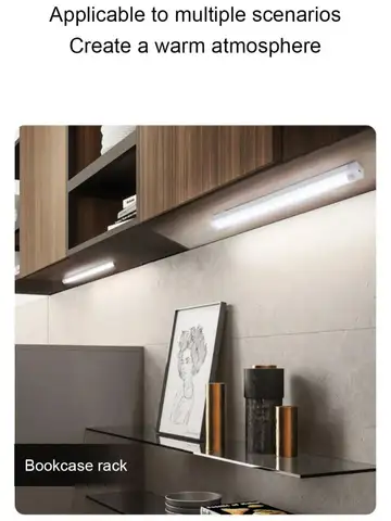 LED Motion Sensor Light Wireless LED Night Light Type C Rechargeable Light Cabinet Wardrobe Lamp Staircase Backlight For Kitchen