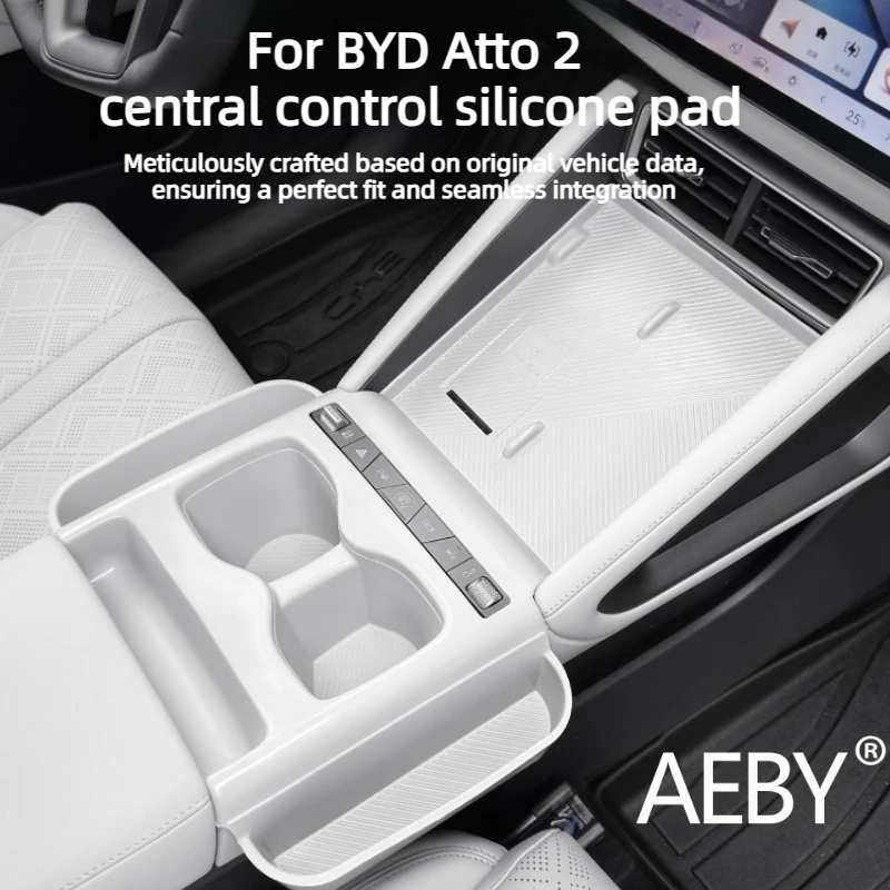 AEBY For BYD Atto 2 Smart Driving Edition 2025 All-in-One Center Console Silicone Pad, Anti-Scratch Car Interior Accessories