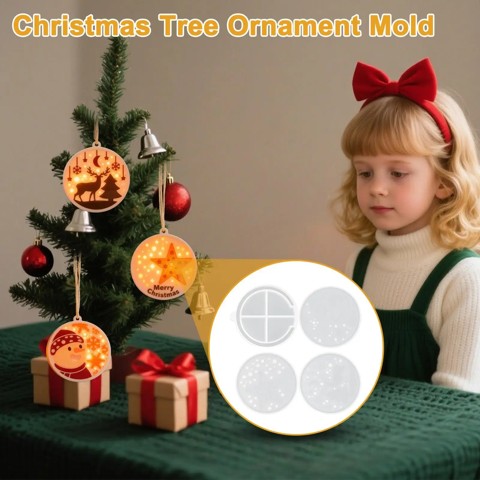 

Silicone Molds Hollow-out Flexible Silicone Mold For Reindeer Snowman Ornament For Home School Studio Classroom Party Children