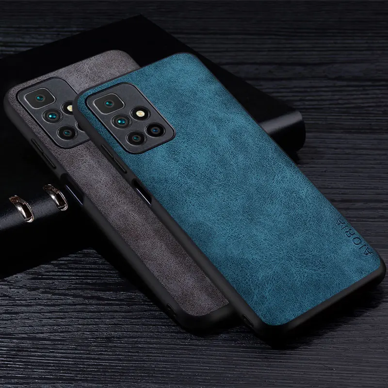 Premium PU Leathe Phone Case for Xiaomi Redmi 10 5G Scratch-Resistant Solid Color Cover for Xiaomi Redmi 10 2022 Case