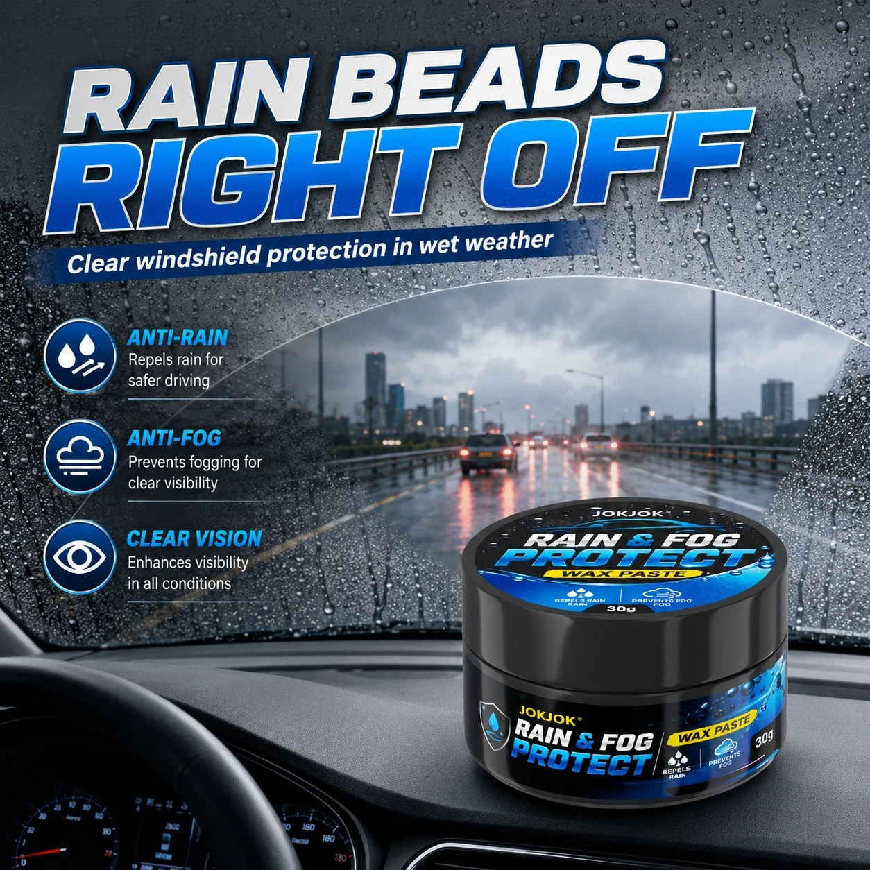 Car Glass Waterproof Spray Kit: Hydrophobic Anti-Rain/Anti-Fog Coating, Suitable for Car Windows, Mirrors & Bathroom Glass