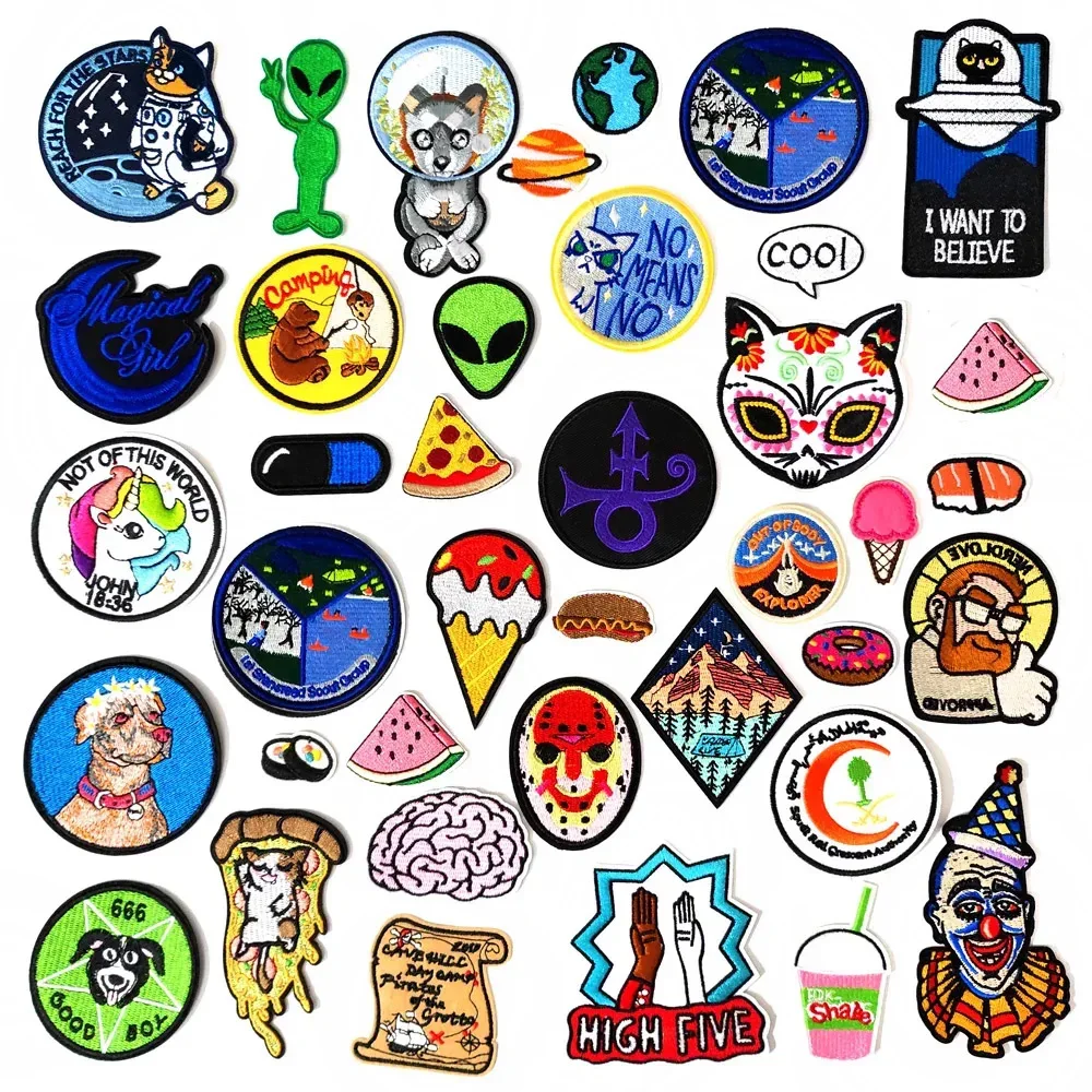 

Food Sushi Alien COOL DIY Badge Patch Embroidered Applique Sewing Clothes Stickers Garment Apparel Accessories