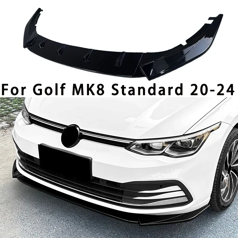 Für VW Golf MK8 Standard TDI TSI 2020-2024 Auto Frontstoßstange Lippe Spoiler Splitter Diffusor Frontlippe Kinn-Spoiler Karosserie-Kit Tuning