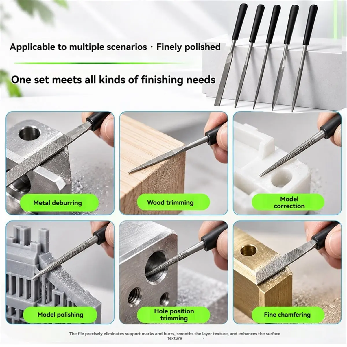 5PCS File Set for A1 X1 P1 P2S/ Printering Models Polishing and Sanding Tool 3D Printer Accessories