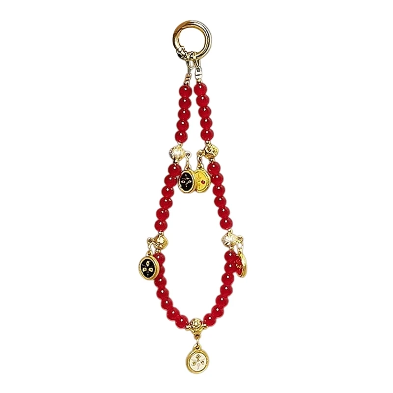  Chinese New Year Phone Lanyard Featuring 5 Prosperity Gods Hanging Strap