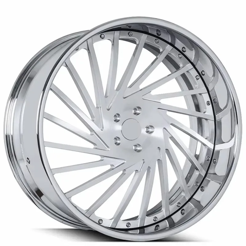 18-24 Inch Custom Painted Forged Rims Chrome Barrel Texture 6061-T6 Alloy Deep Dish Aftermarket Auto Upgrade Wheels