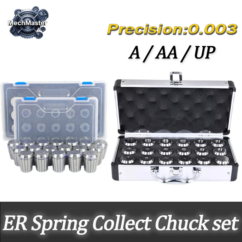 Set di pinze di precisione ER AAA AA ER11 ER16 ER20 ER25 ER32 ER40 AA 0,008 A 0,015 mm Portautensili di serraggio ER Spring Collect Chuck