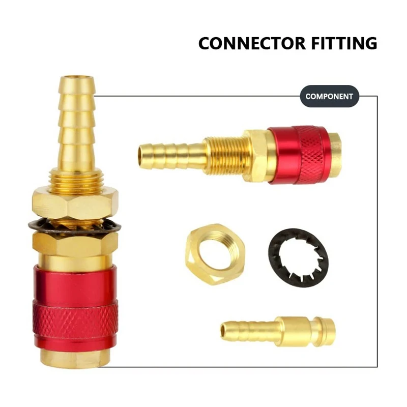 3PCS Water Cooled & Gas Adapter Quick Coupling No Leaks Pressure Connector For TIG Welder,Water Cooled Gas Adapter