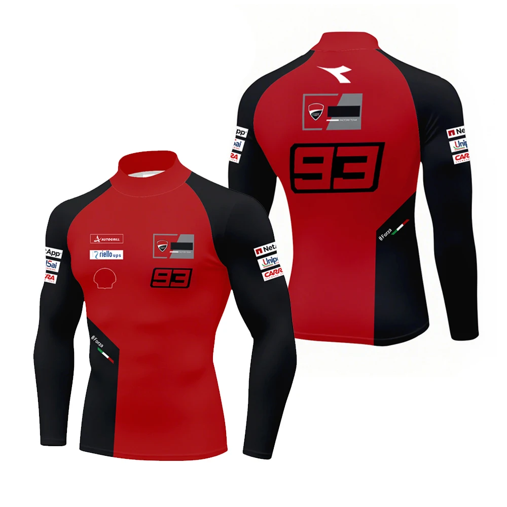

MM93 Mock Neck T-shirt for Men 2025 New Autumn Outdoor Sports Long Sleeve Quick Dry Clothing Moto Cycling Elastic T-shirt Top