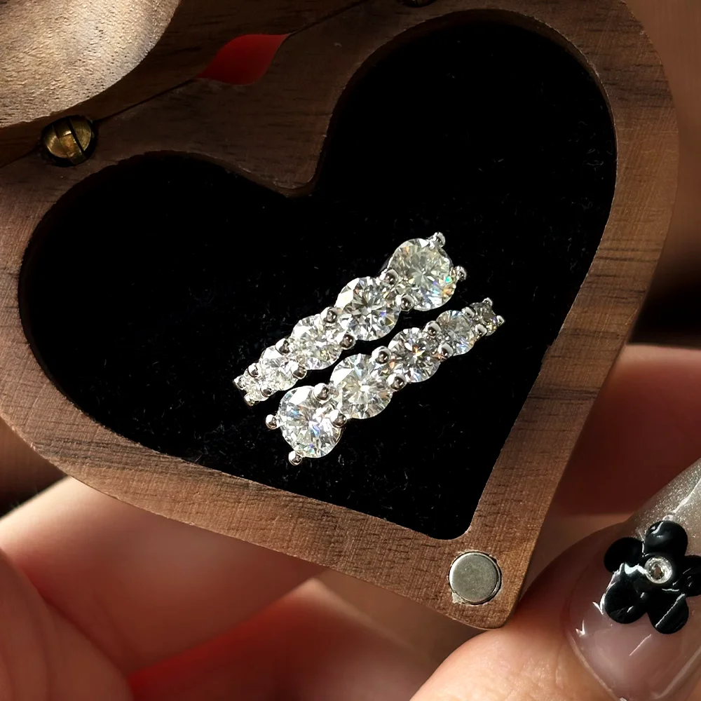 COSYA خاتم مويسانيتي كامل للنساء S925 فضي D VVS1 مختبر دائري الماس قابل للتعديل حلقة مفتوحة الزفاف غرامة مجوهرات هدية فريدة