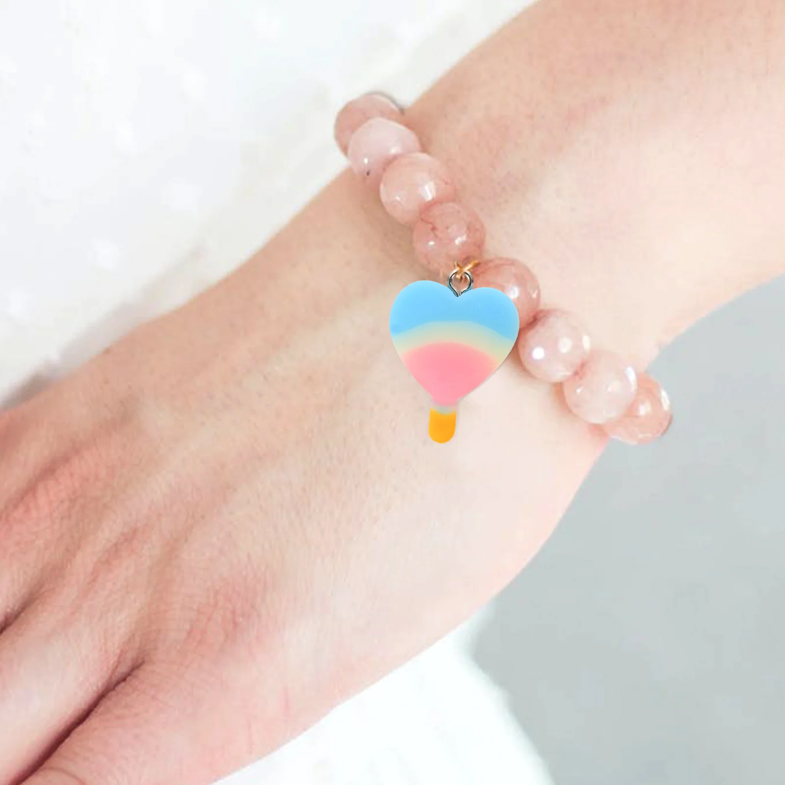 

20Pcs Heart Lollipop Pendants Resin DIY Craft Charms for Necklace Bracelet Earring Keychain Making Heart Lollipop Charms