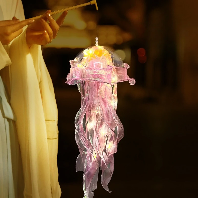 Gradient Jellyfish Light Decoration LED Light Festival Pendant Courtyard Lighting Handmade Light