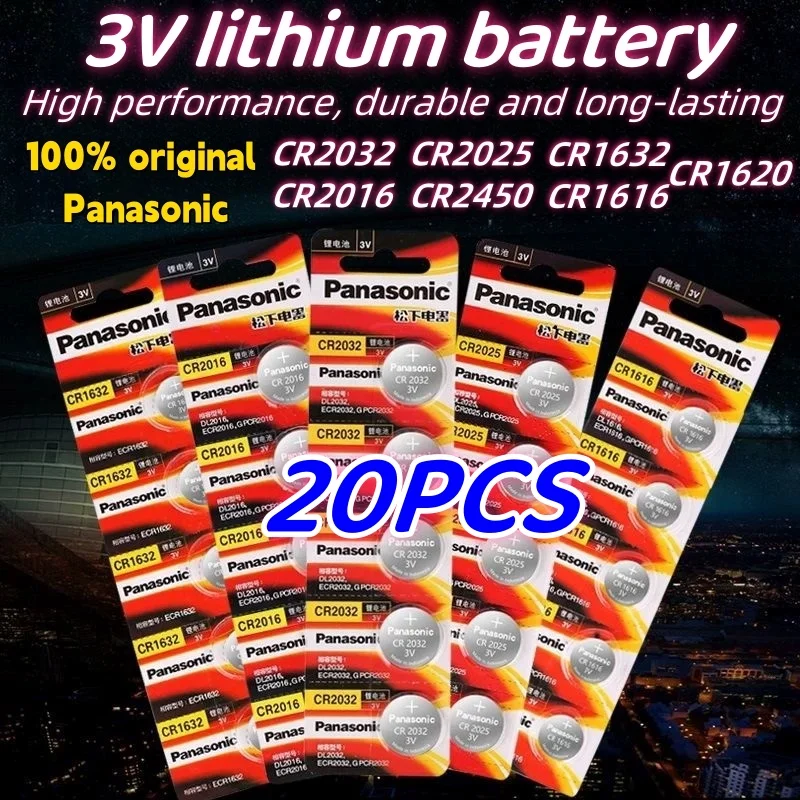 

20Pcs Original Panasonic CR2032 CR2025 CR2016 CR1632 CR1616 CR1620 CR2450 CR2430 3v Lithium Battery CR2032 Batteria CR 2032