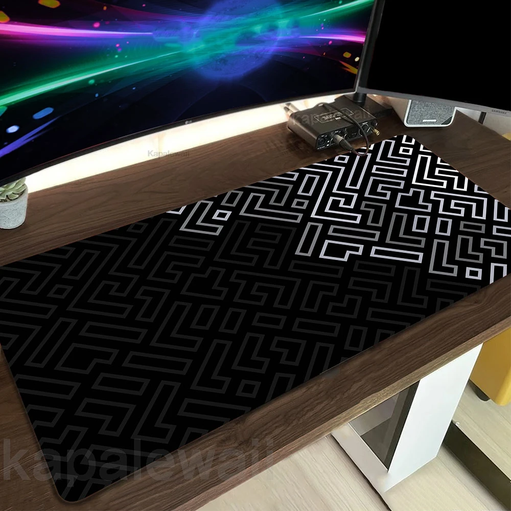 Grote Computer Gamer Muismat Topografische Kaart Art Muismat Zwart Bureaumat Grote Toetsenbord Mat Mause Tafel Tapijt XXXL 1000x500mm