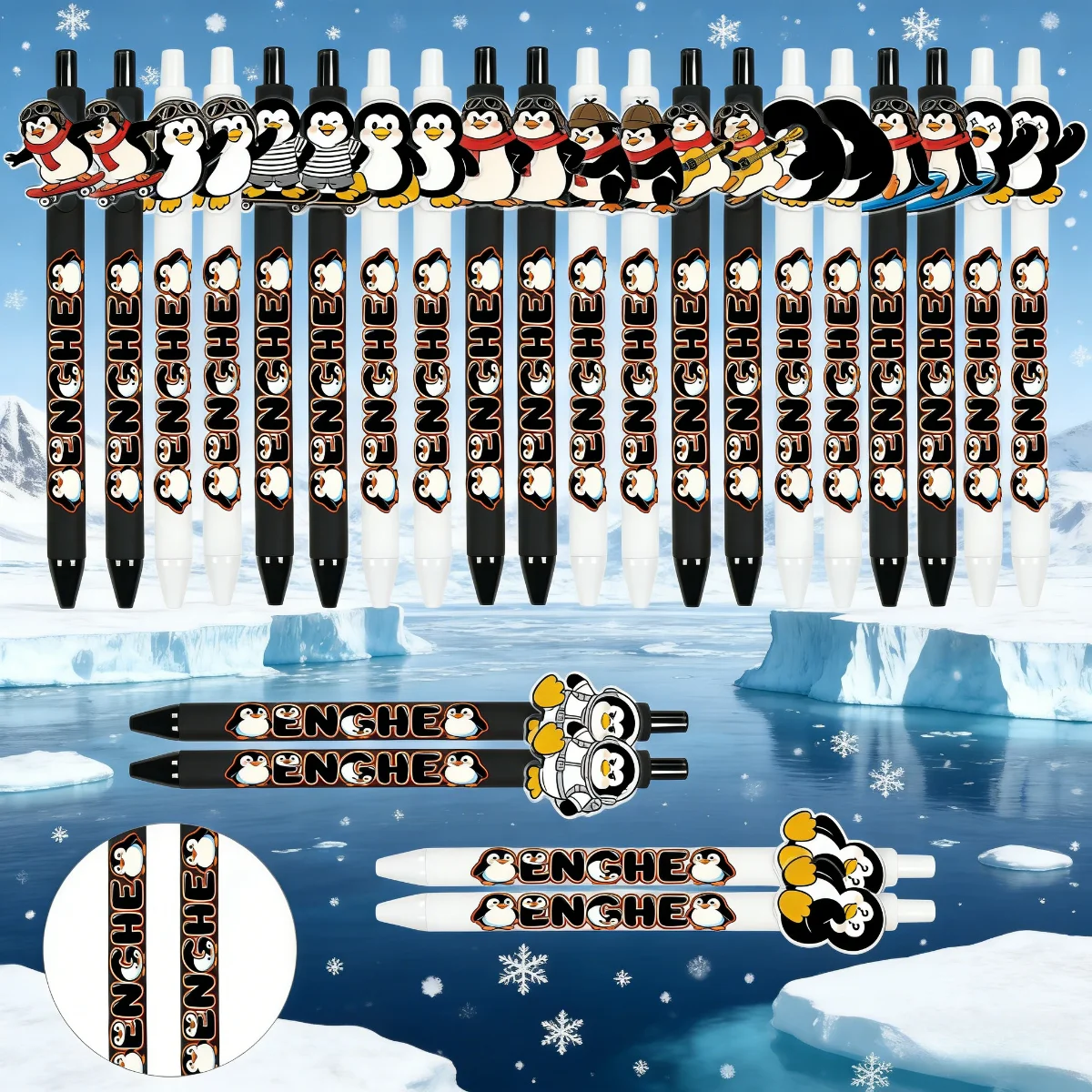 12 PCS / 24 PCS Polar Bear Ballpoint Pens - Office Writing and Recording Activating Pens - Gift Pens for Penguin Enthusiasts