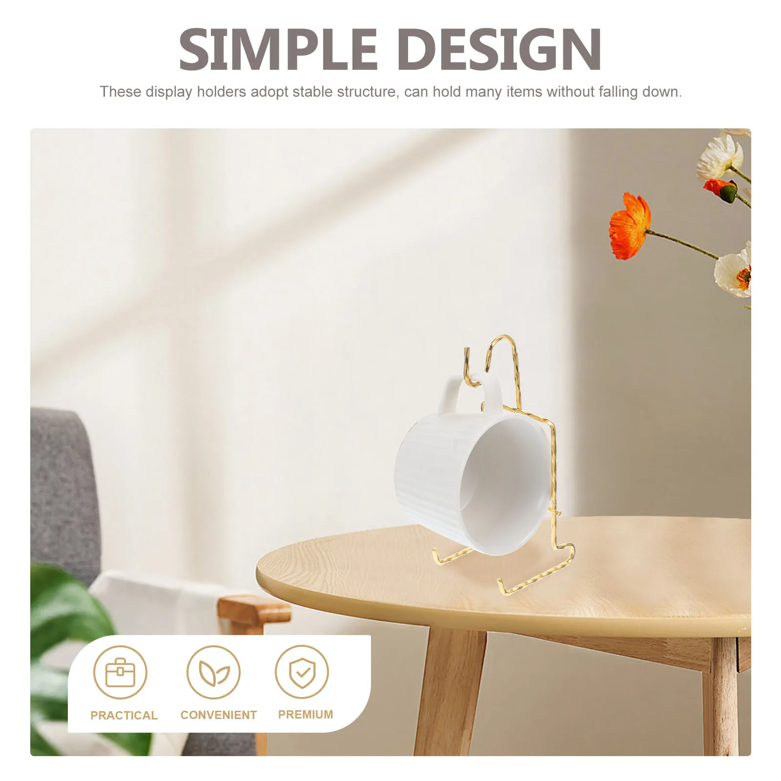 

2pcs Plated Iron Display Stand For Plates Cups Home Office Restaurant Bookstore Museums Retail Stores Plate