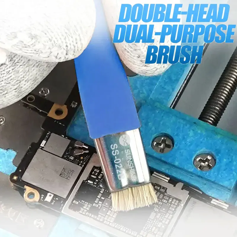 

Антистатическая щетка для ремонта печатных плат SUNSHINE SS-022/022B с двойной головкой, безопасная для ремонта материнских плат мобильных телефонов и планшетов, инструмент для BGA-ремонта