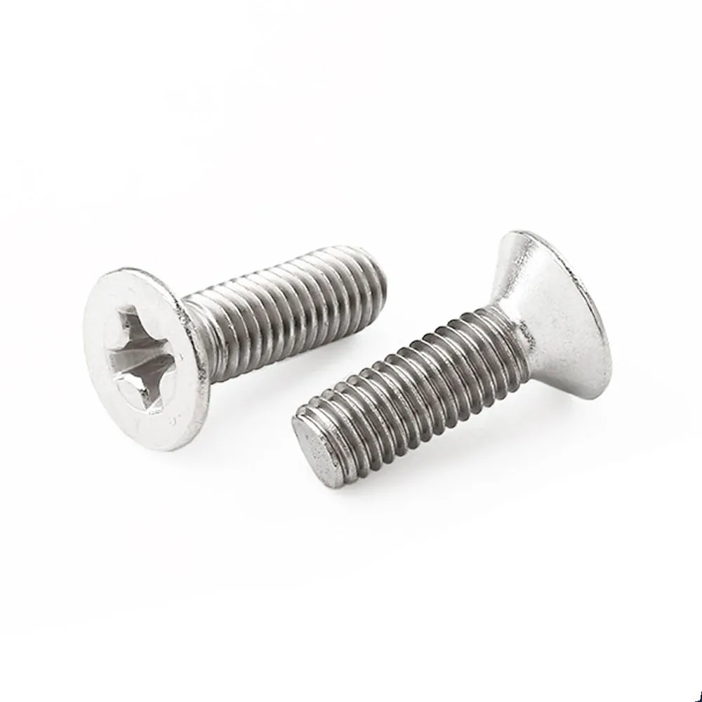 20-200pcs M3 M4 M5 M6 M8 304 Stainless Steel YB819 Cross Phillips Flat Countersunk Head Screw Bolts Length 4-100mm