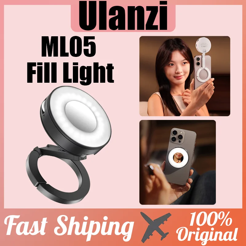 

Ulanzi ML05 Fill Light 2500K 5800K 9000K MagLock Selfie Fill Light 360° Portable Soft Light For Live Streaming Selfie Vlog