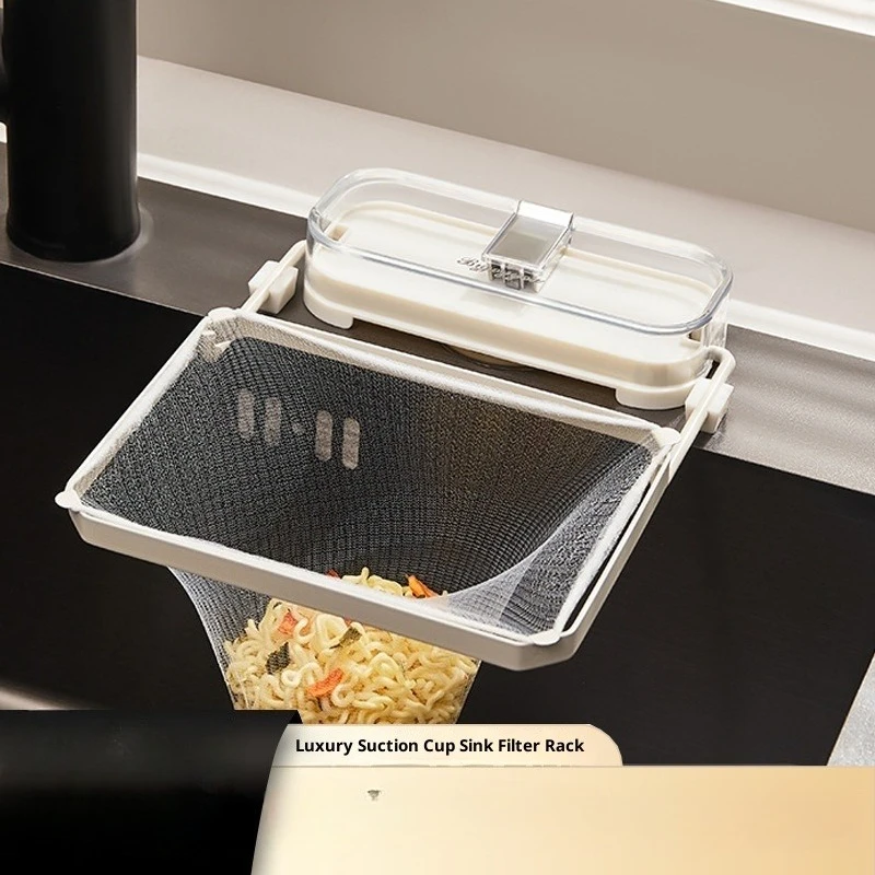 

Kitchen Sink Strainer Rack Suction Cup Drain Filter Net for Rinsing Vegetables Leftovers Food Waste Water Filtration Holder