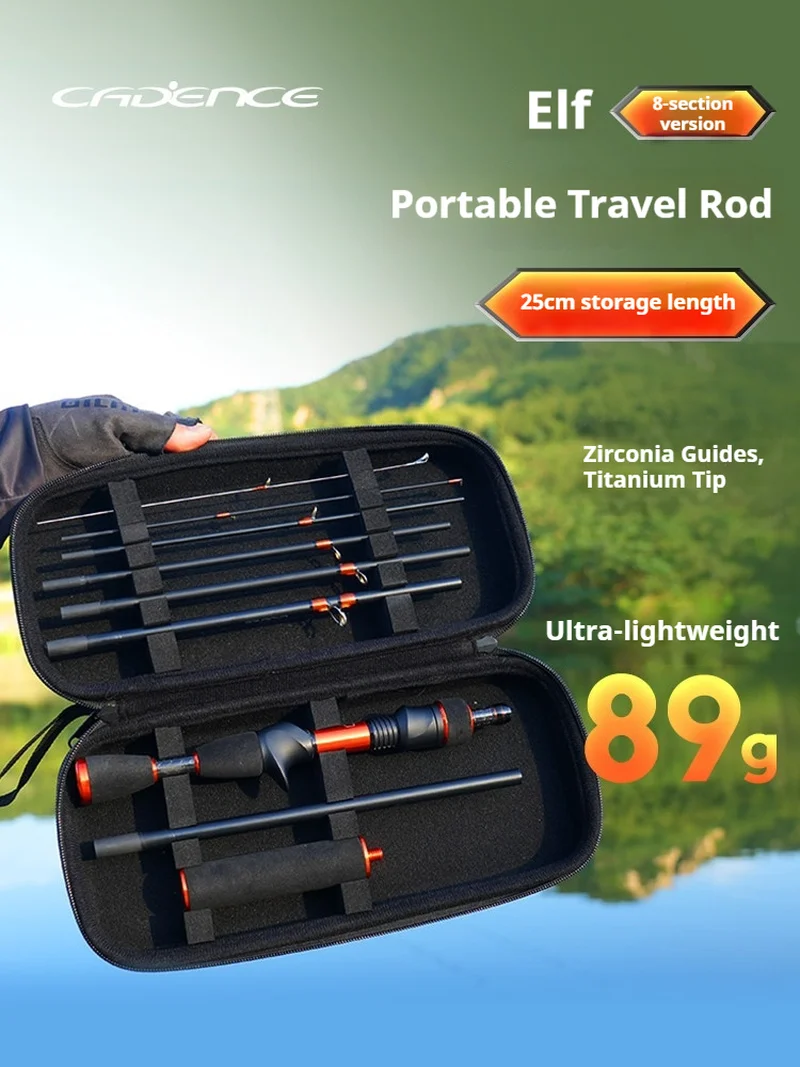CADEMCE Spirit Serie Ultralight Telescopic Fishing Rod 8 Sections UL Fast Action Portable Mini Trout Spinning Rod For Freshwater