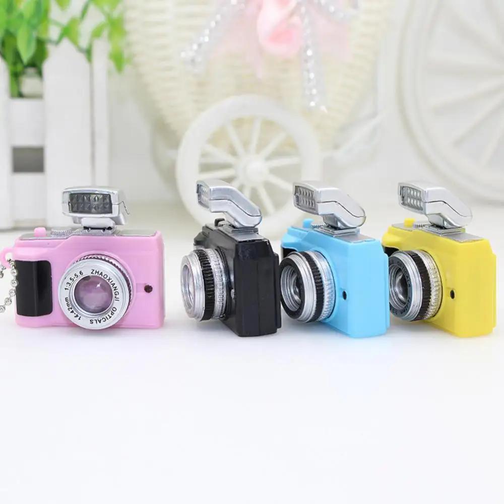 Mini Camera LED Keychain Key Ring Toy with Flashlight Sound Mini Digital Camera Model Bag Phone Pendant LED Flash Keychain