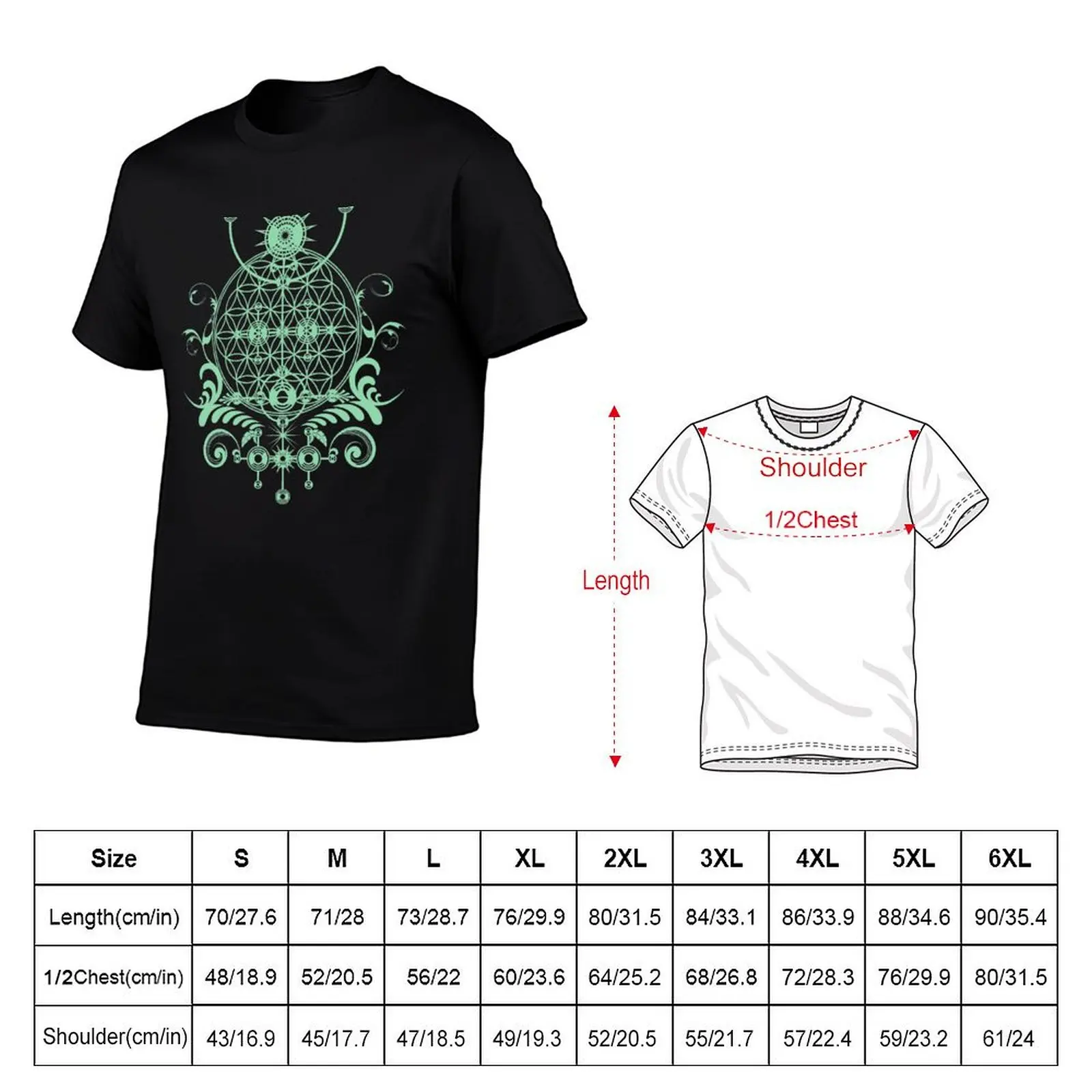 Channeling the Sacred - Sacred Geometry Flower of Life Symbol T-Shirt Work Utility Short Sleeve Shirt