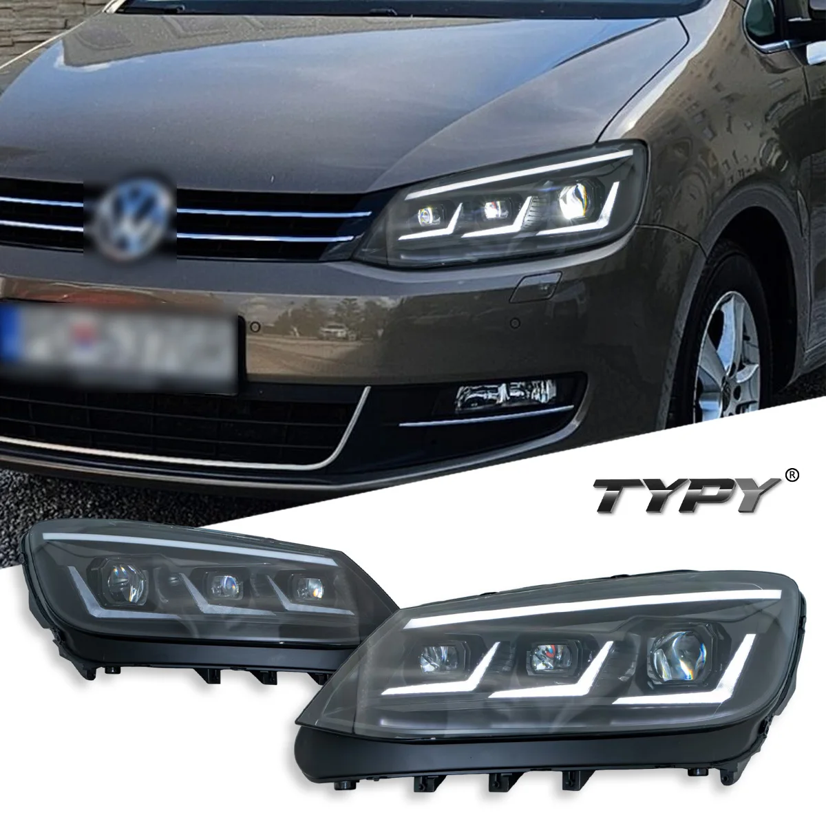 

TYPY Car For VW Sharan 2012-2019 Headlight Upgrade Modified to New DRL Dynamic Turn Signal LED Headlight Auto Accessories