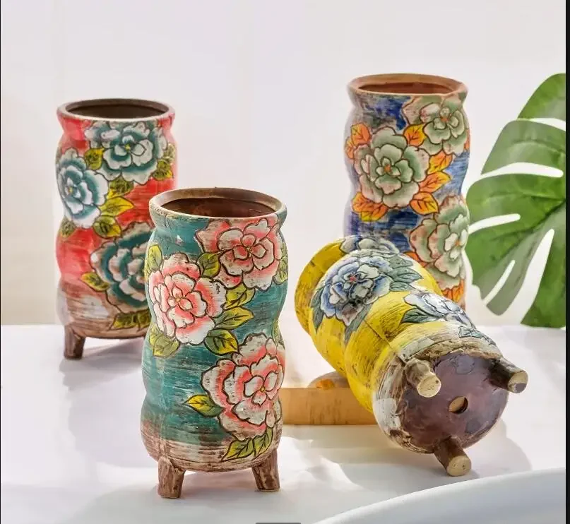 

Succulent Flower Pot Ceramic Flowerpot Vase Desktop Plant Pot Gardening Supplies Decorative Flowerpot Stoneware Garden Pots