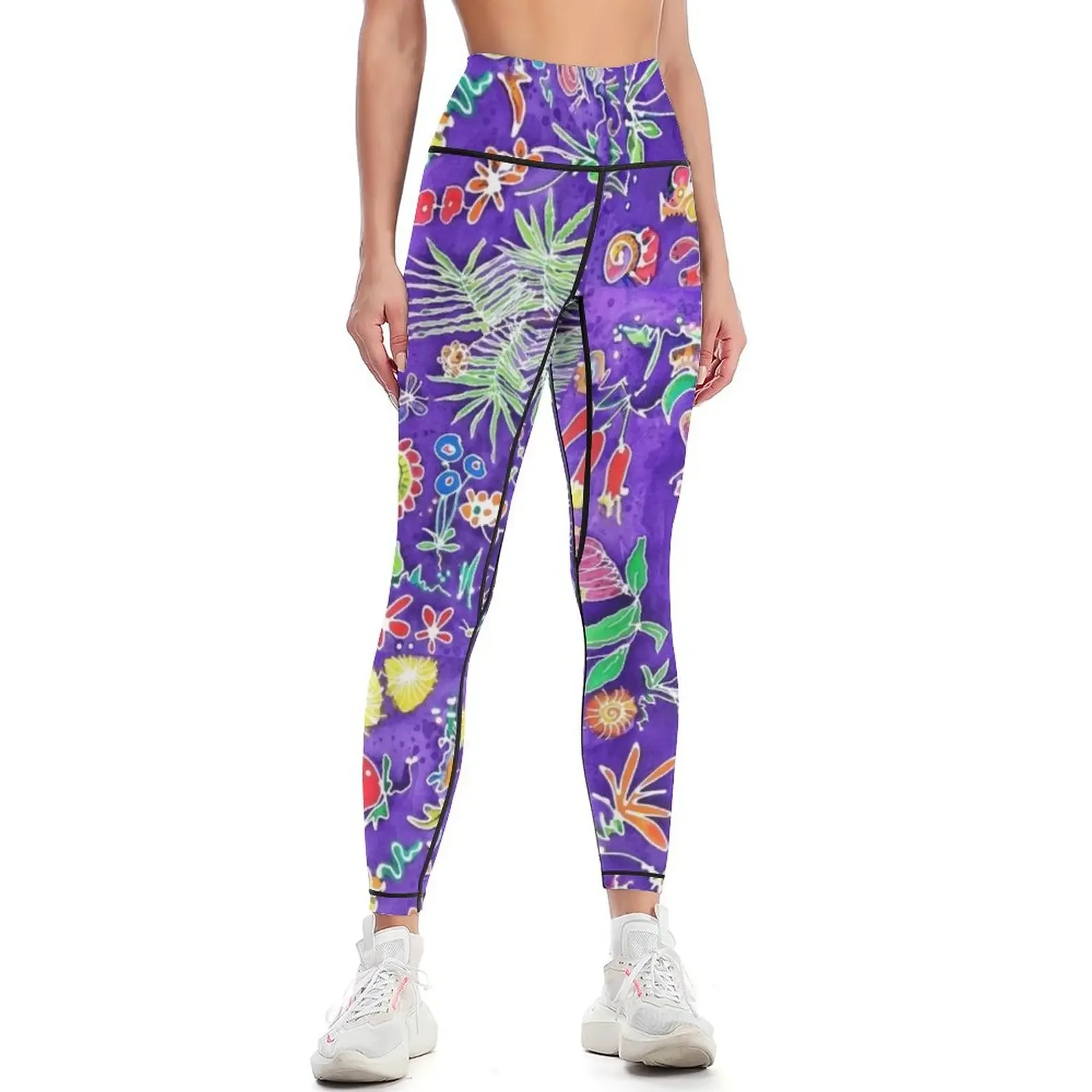 

Flowers On Purple Leggings push up fitness sports woman gym sport pants sports shirts gym Womens Leggings