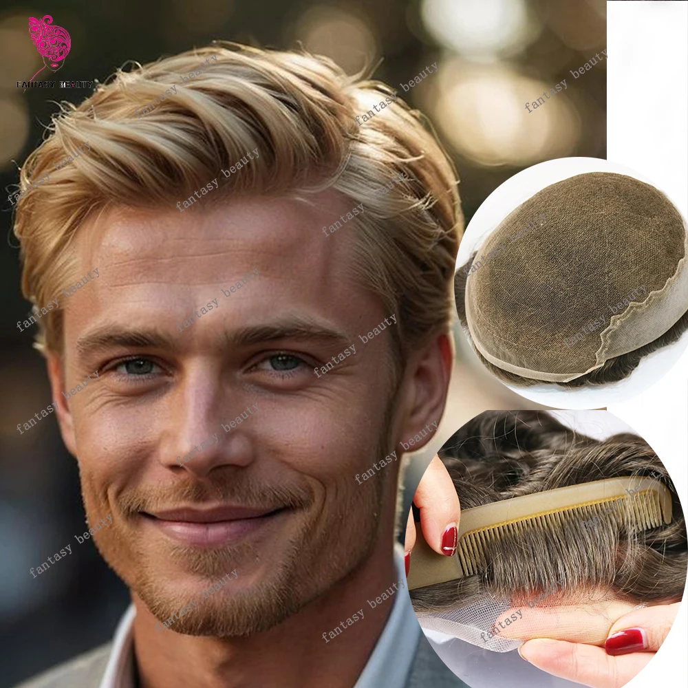 Prótesis Capilar Duradera Q6 para Hombre, de Cabello Humano, con Encaje Transpirable y Nudos Decolorados, Tonos Sal y Pimienta 1B40 1B65 1B80, Rubio, Castaño, Negro, Peluca para Hombre