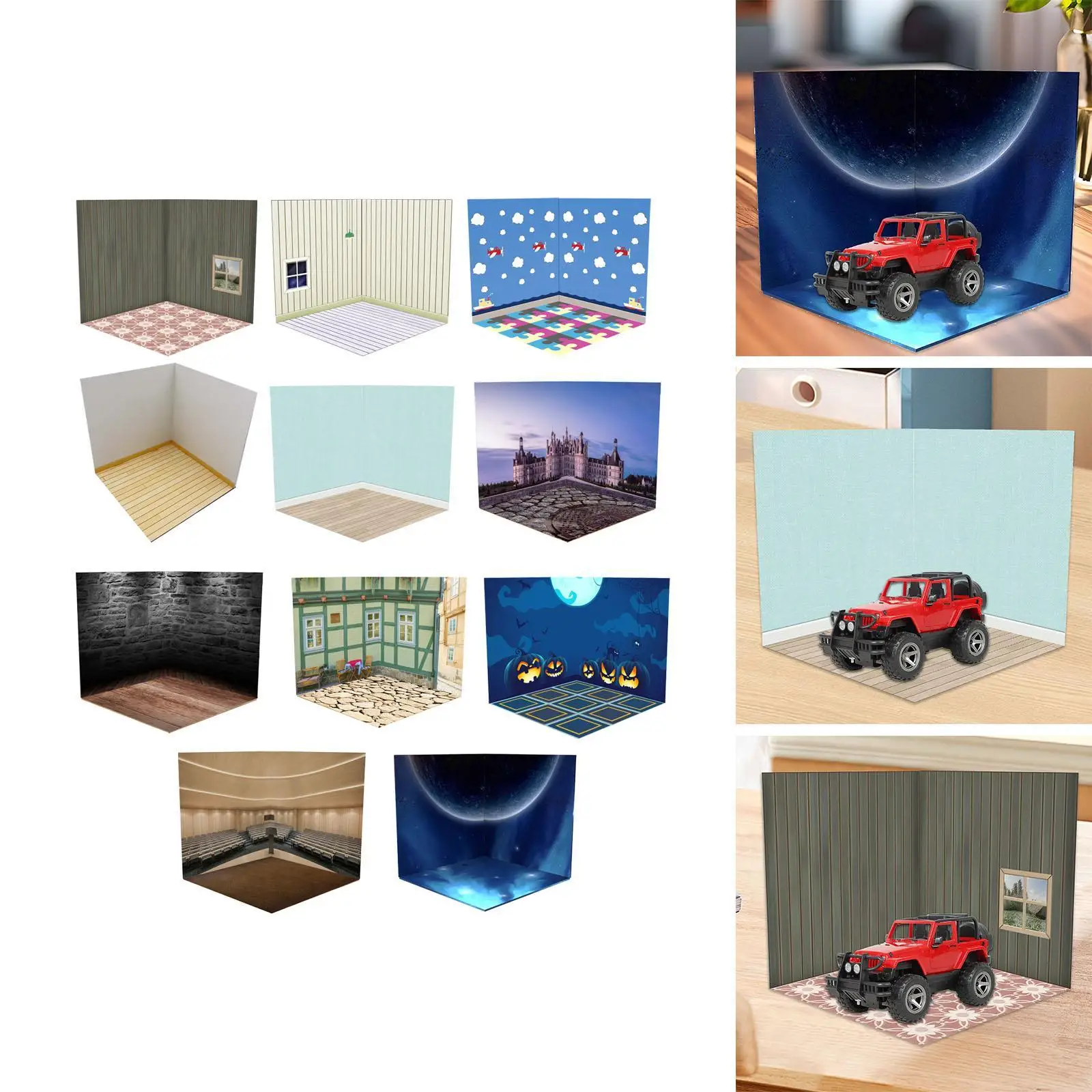 

1/6 Background Display Organizer Scene Display Layout Simulation Parking Background for Action Figures