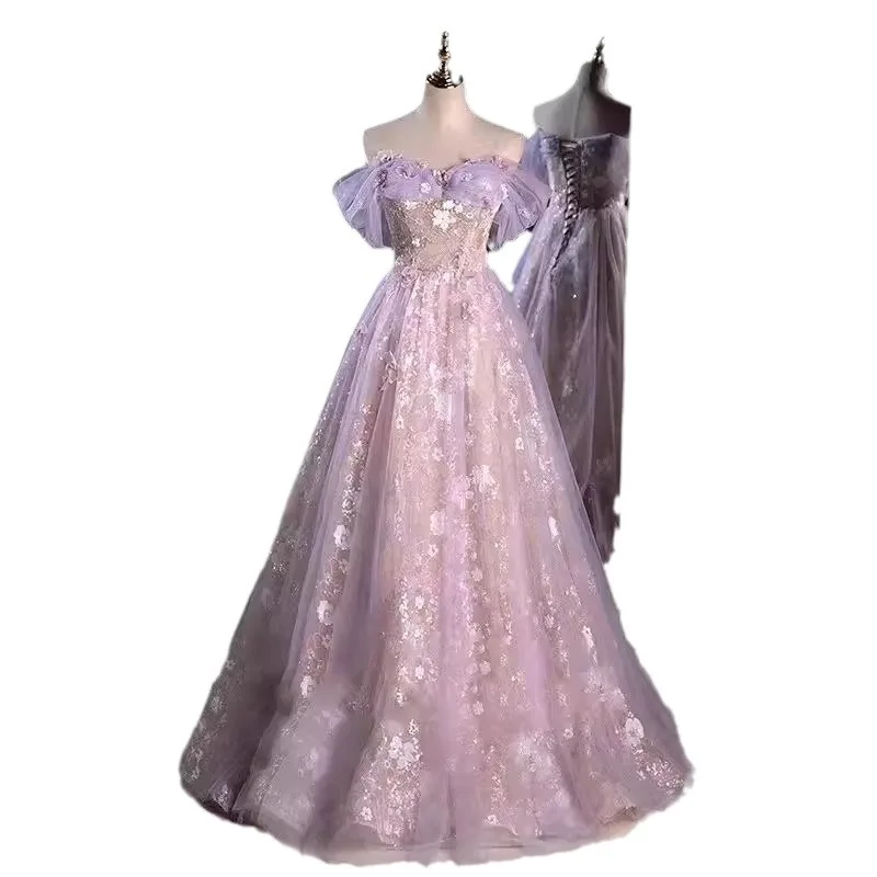 DSP A Line Sweethear Prom Dresses with Appliques Off Shoulder Special Occasion Party Dress 15 Years Quinceanera Dresses